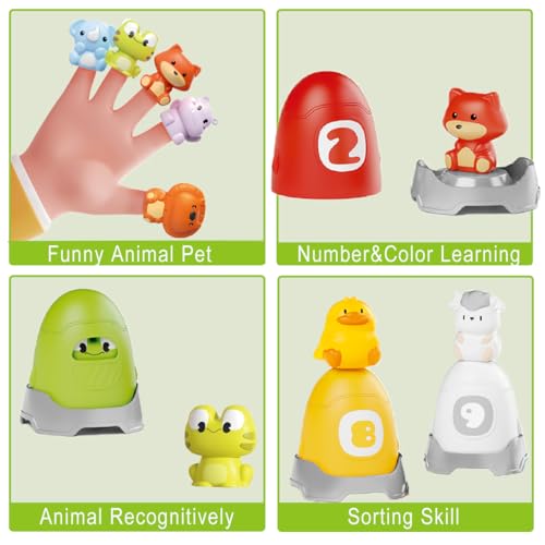 Image of Learning Toy Animals Toys Montessori 30 Pcs for 1 2 3 Year Old Toddlers Counting, Matching, Sorting Fine Motor Games, Christmas Birthday Gift for Baby Boys Girls Age 12-18 Months