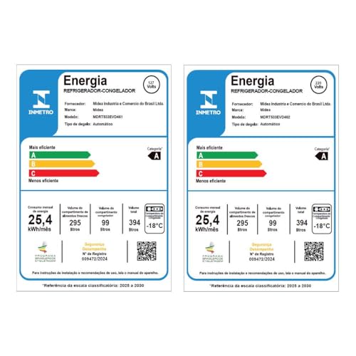 Geladeira Frost Free Duplex 394L Inverter Cor Inox Midea