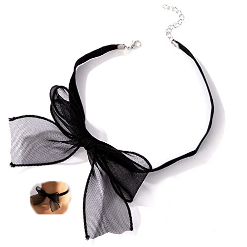 Asphire Sexy Black Lace Bow-knot Collar Choker Necklace Soft Velvet Suede Choker Tie Cravat Jewelry Gift for Women Teens Girls2