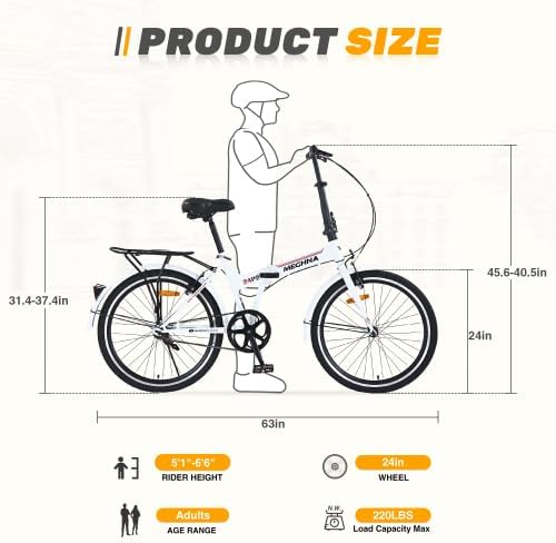 Bicicleta plegable 24 pulgadas montaña con frenos V miniatura 2