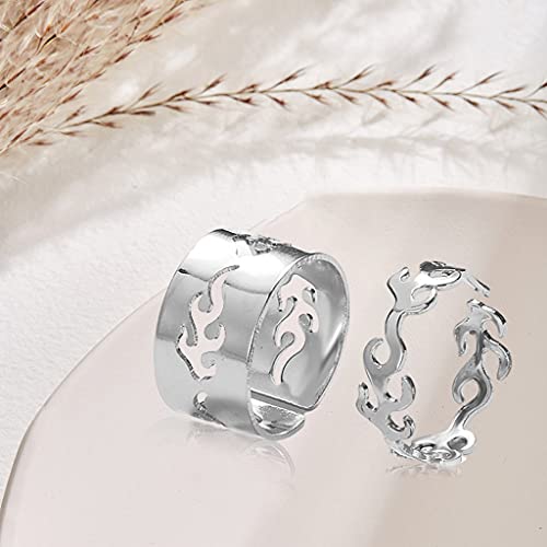 F Fityle 2 Pezzi Regolabili Anello Aperto Fiamma