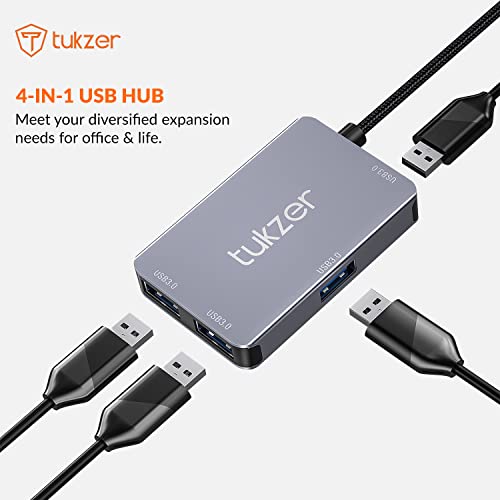 Image of Tukzer 4-in-1 USB C 3.0 HUB, Type C to USB A HUB Splitter Extender, Docking Station, 5Gbps Data Sync