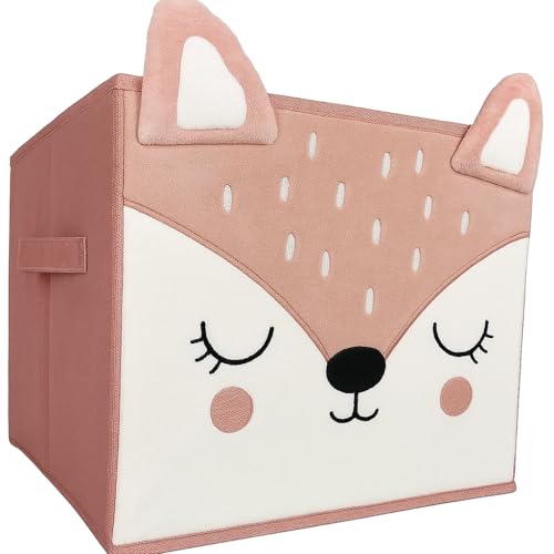 WOWGADGET Faltbox Reh/ Aufbewahrungsbox für Kinder aus Stoff im Würfel...