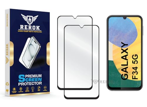 Image of Gorilla Tempered Glass Screen Protector Compatible with Samsung Galaxy F34 5G [Pack of 2] | Edge-to-Edge, Bubble-Free, Case Friendly, Easy Installation Kit