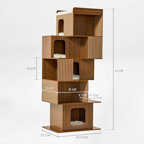 Librero para Gatos Pawlio Ergonómico 72" Nuez miniatura 2