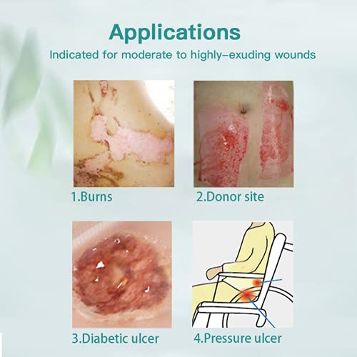 Dimora Silicone Super Absorbent Wound Dressings, 5"X5" Self-Adhesive Bandages With Ultrasorb Polymer, 10 Packs #TOP6