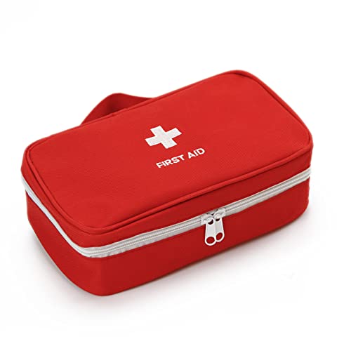 Image of TOPASION Portable Empty First Aid Kit Bag, Travel Medicine Pouch, Small Medical Bag (2 Pieces Red)