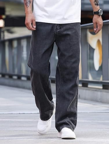 Image of Boot Leg Mid Rise Dark Grey Men Denim Jeans (BTL-LVR-02-103)
