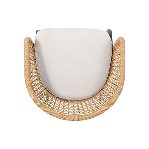 Christopher Knight Home Xanthe Outdoor Club Chair, Light Brown, Beige, Black - Image 6