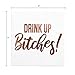 Cocktail Paper Napkins- Fancy Printed Napkins with ''Drink Up B!tches'' Emboss in Rose Gold Foil Letters- Ideal for Bachelorette Party Decorations- Beverage Napkins- Folded 5 x 5 Inches (50 Pack)