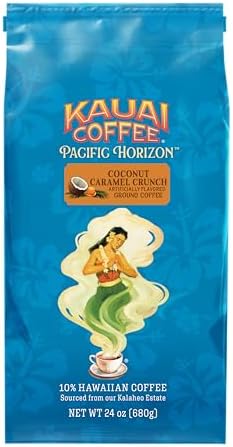 Kauai Coffee Ground Coffee - Coconut Caramel Crunch, 24oz Bag