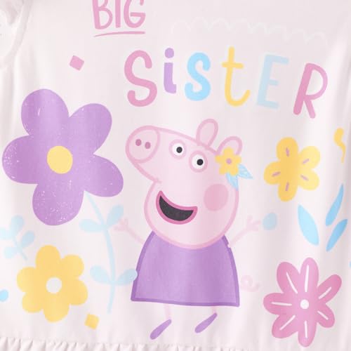 Image of Peppa Pig Girls Pant Sets Ruffle Long Sleeves Top Shirt and Leggings Clothing Set for Toddler Girls Fall Clothes Size 2-6T