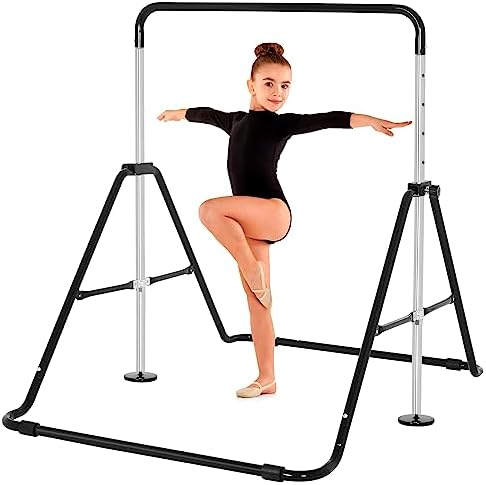 ITHWIU Extensible Creative Gymnastics Bar, Foldable Horizontal Bar with Adjustable Height, Practice Bar Gymnastic Family Training for Children.