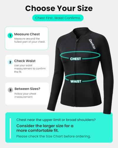 Owntop Women Wetsuit Top, Chaqueta térmica de neopreno 2mm miniatura 3