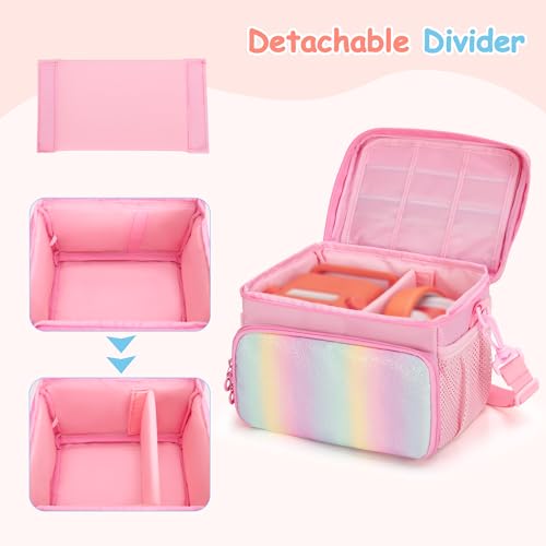 Image of Carrying Case Compatible with Yoto Player (3rd Generation) with Card Holder | Hold Up to 30 Cards, Travel Storage Bag for Bluetooth Audio Speaker & Headphone Accessories, Pink (Case Only) Patented Design