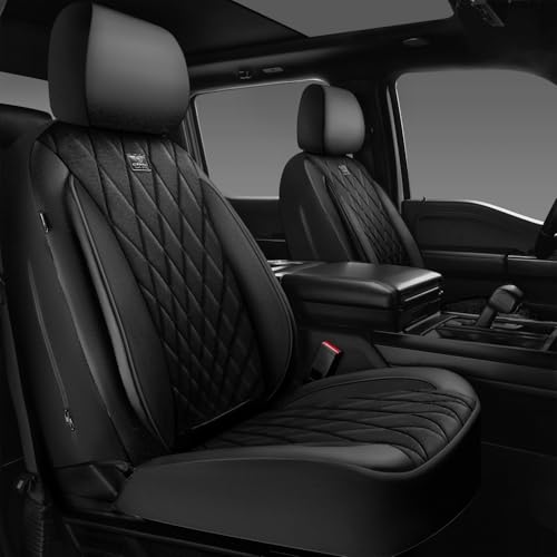 CAR PASS Luxury Faux Leather Car Seat Covers Front Seats, Breathable Soft Velvet Premium Automotive Seat Covers 2 Pack, Armrest Airbag Compatible Universal Fit for Most Sedan SUV Van Truck, Black by CAR PASS - Image 6