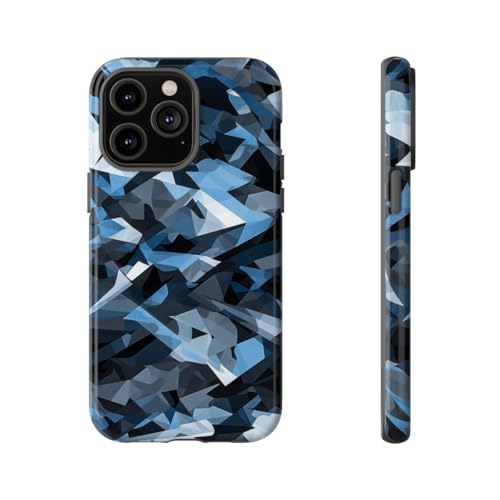 Coque rigide iPhone 14 Pro Max antichoc motif camouflage géométrique brillant