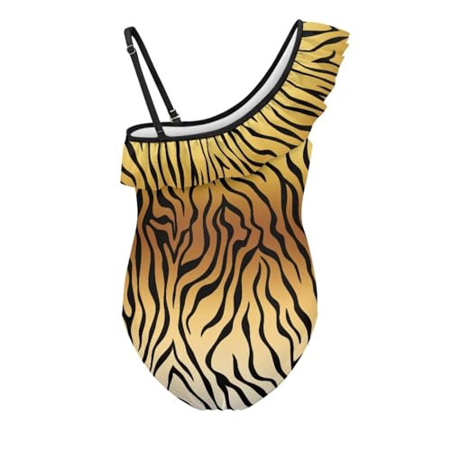 Forchrinse Girls One Piece Swimsuit One Shoulder Ruffle Swimwear Quick Dry Bathing Suits for Swimming Beach2