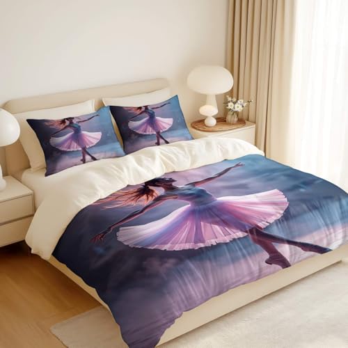 Parure de lit king size avec housse de couette imprimée douce