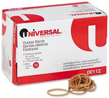 Universal : Rubber Bands, Size 12, 1/8 x 1-3/4, 2580 per 1lb Box -:- Sold as 2 Packs of - 2580 - / - Total of 5160 Each