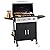 HUGROVE 4-Burner Propane Gas Grill, Stainless Steel BBQ Grill 40,000 BTU Output With Enamel Cooking Grids & Foldable Side Table, Spice Rack for Outdoor, Patio, Garden (Black, 4-burner)