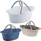 #11 3X runde Schüsseln mit Tragegriff 25 Liter - Waschschüssel Spülschüssel 60 x 40 cm Aufbewahrung