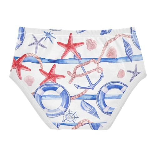 Girls Underwear Toddlers 2t Cotton Girl Panties Cute Stylish Kids Undies Briefs Nautical Red Blue Starfish2