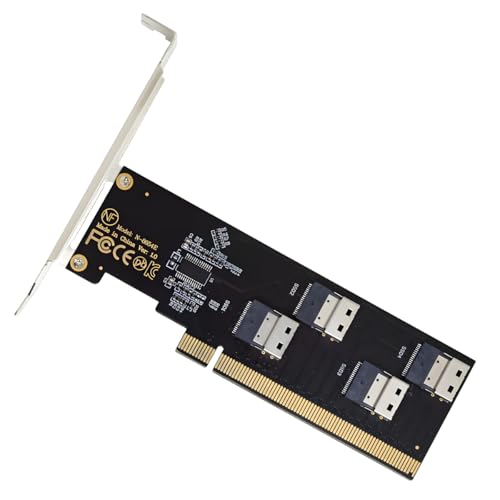 Image of CY Card Four Slimline SFF-8654 4X 4 NVME to PCIE Express 3.0 4.0 Raid Card VROC Raid0 Hyper Adapter