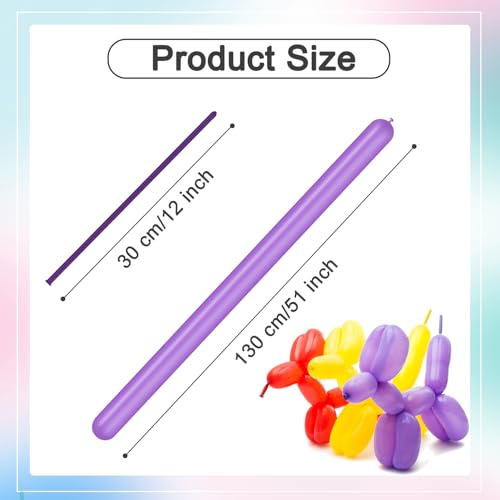 Image of Birthday Balloons - Purple 260 Long Balloons for Party & Wedding Events | Purple long balloons for balloon arch & party event decorations, thick latex & easy to inflate, great for birthday wedding