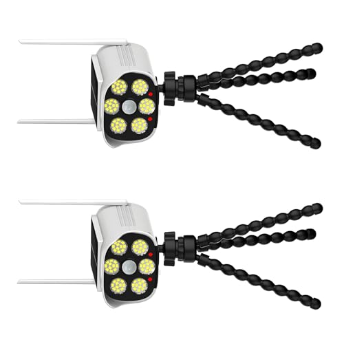 Lampe solaire de simulation avec transducteur de mouvement et batterie longue durée pour clôture
