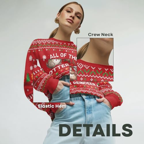 Image of 99TIMORO Movie Printed Ugly Christmas Sweater, Holiday Crewneck Sweatshirt 2025, Unisex Long Sleeve Pullover, Vacation Themed