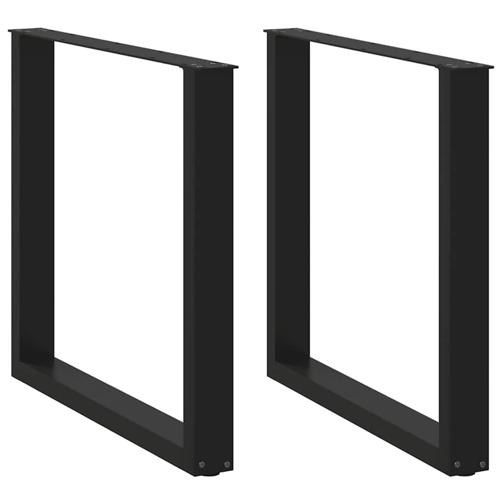 vidaXL Gambe per tavolo da pranzo a forma di U 2 pz nere 80x(72-73) cm in acciaio