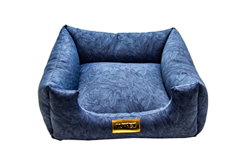 Cama Luxo Para Cachorro Luppet Pequeno Médio Porte até 12 kg Azul Petroleo G