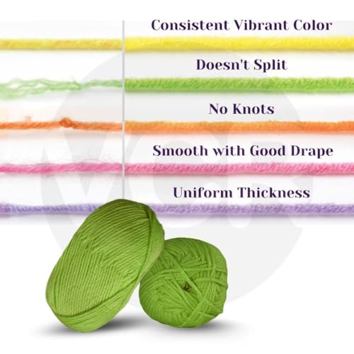 Image of VCR Yellow Green Yarn, 100 Grams Hank, 190 Meters Length, Acrylic Ball for Crochet and Knitting, Soft Crosia Threads, Pack of 1 Yarn, Suitable for DIY Crafts