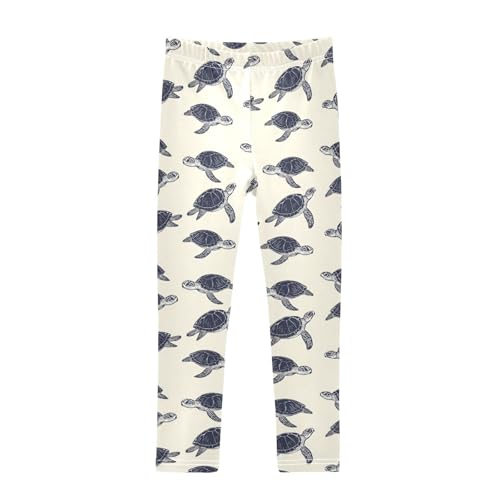 ALAZA Girls' Leggings Children's Yoga Pants Skinny Printed Dance Sea Turtle Comfortable 4T