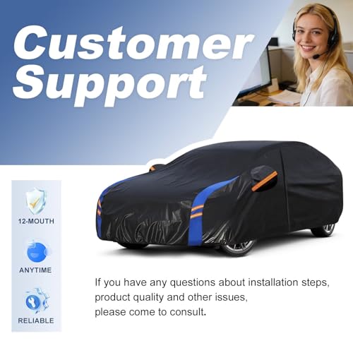 Image of Custom Fit Car Cover for Hyundai Veloster Hatchback (2011-2026), Upgraded Waterproof All Weather Outdoor Auto Cover with Driver Door Zipper & Mirror Pockets, UV /Snow /Dust Protection
