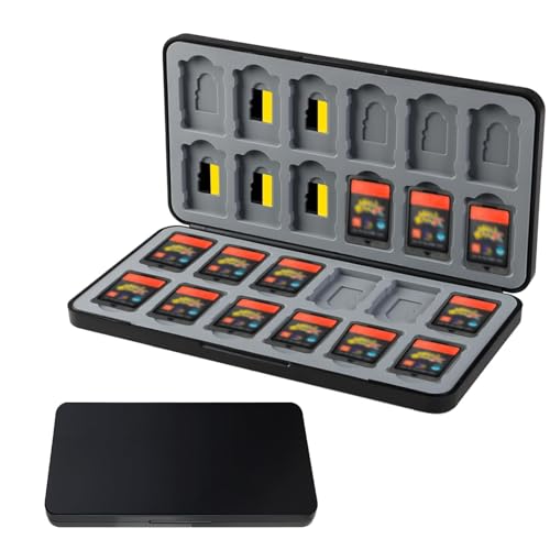 Switch Game Case for Nintendo Switch 2/OLED/Lite, Portable Gaming Card Organizer Box, 24 Slots Magnetic Holder for Micro SD Cards, Valentine's Day Travel Collect Storage Computer Memory Card Cases