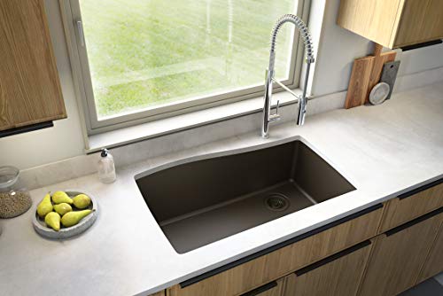 Karran QU-722 Undermount Quartz Composite 33 in. Single Bowl Kitchen Sink in Brown