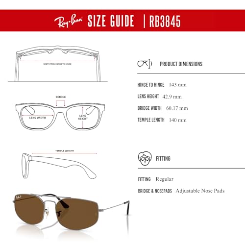 Ray-Ban Explorer 5 RB3845 Rectangular Sunglasses for Men for Women +BUNDLE with ACCESSORY EYEWEAR KIT4