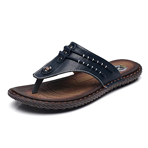 Pantoufles confortables et sandales en cuir hommes été avec voûte