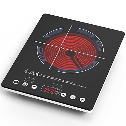 Vbgk Electric Ceramic Cooktop, Electric Stove Top With Touch Control, 9 Power Levels, Kids Lock & Timer, Hot Surface Indicator, Overheat Protection,110V Induction Cooktop #TOP6
