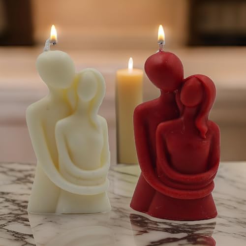 Image of Ein Sof Valentine Day Special Love Couple Candle - Scented Valentine's Day Decoration Items, Romantic Gift for Girlfriend Husband Wife Boyfriend, 10-12 Hour Long Burning Candles