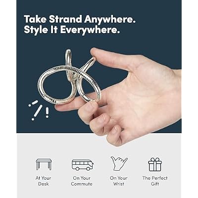 Speks Strand Moldable Fidget Ring | Elevated Sensory Tool for Teens & Adults | Silent Anxiety Sensory Tool | Flexible Metal Loop for Desk or Wrist | Silver