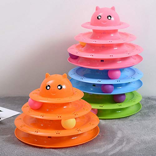 VILLCASE Toalha de 4 NÃ­veis de Brinquedo Interativo Gatinho Brinquedo Gato Brinquedo Bola Brinquedo