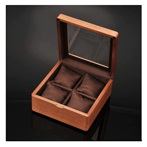 Remontoir de montre boîte de montre de rangement bijoux en bois 4 slots