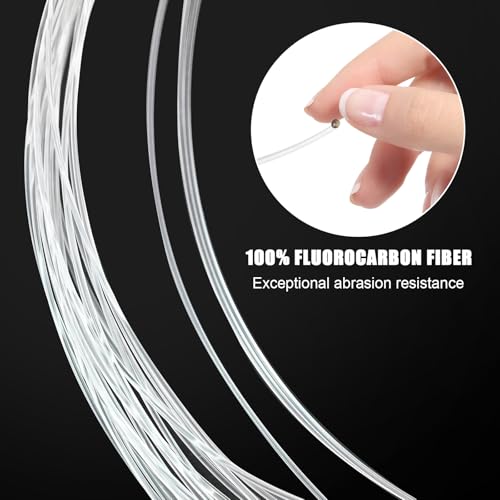 Fishing Fluorocarbon Leader with Swivel and Snaps ,Fluorocarbon Leader Connects Lures, Bait, or Connects Hooks for Saltwater & Freshwater Fishing, 12/24 Pcs (12)