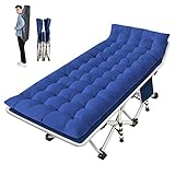 NESDCC Camping cot, COT with Comfortable Mattress Premium Fabric Cots for Sleeping 450LBS(Max Load) Camping Bed Folding Cot with Carry Bag Camp Cot for Home,Office,Outdoor