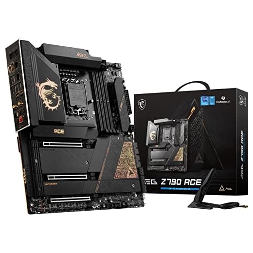 MSI MEG Z790 ACE Motherboard E-ATX - Supports Intel Core 12/13th Gen Processors, LGA 1700, DDR5 Boost (7800+MHz/OC), 2x PCIe 5.0 x16, 1x PCIe 4.0 x16, 1 x M.2 Gen5, 4 x M.2 Gen4, 2.5Gbps LAN, Wi-Fi 6E