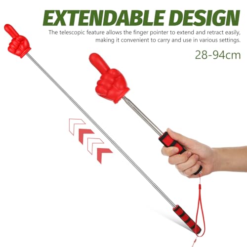 Image of 2Pcs Extendable Pointer Finger Stick, 37 Inch Extra Long Telescopic Teachers Pointer for Classroom, School Presentation, Whiteboard, Blackboard, Classroom Supplies (Red + Yellow)
