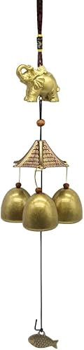 Miniatura 9 de Hooshing Paquete de 2 campanas de viento de la suerte, campanas de viento pequeñas de jardín, campanas de viento de Feng Shui para el hogar, patio,